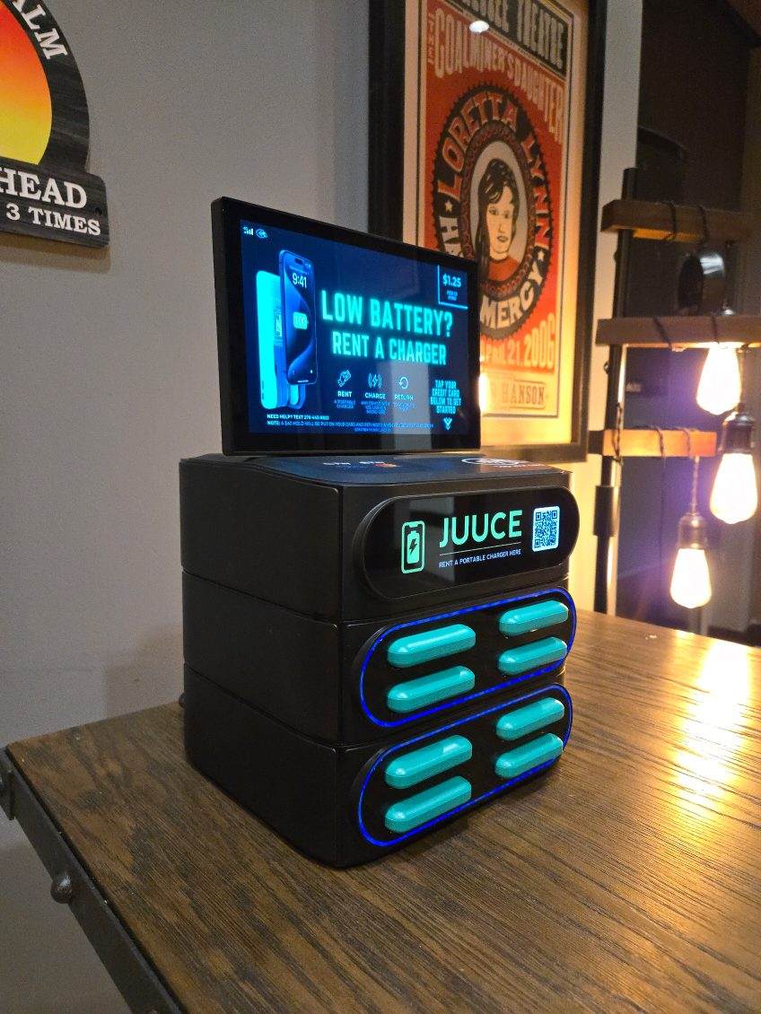 Boost portable charger at a nightlife venue